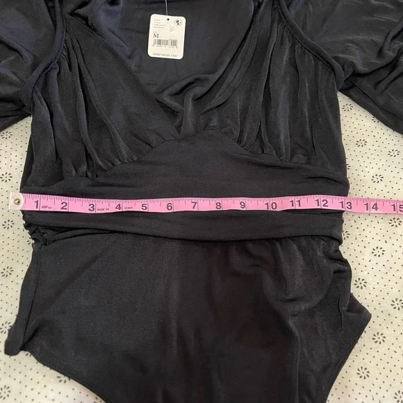 NWT Intimately Free People Top Bodysuit Wrap Black Medium - Picture 8 of 16